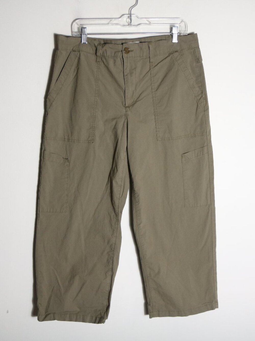 Agolde Daria Utility Pant Duffle Green Womens 32 High Rise Cropped Wide Leg Boho